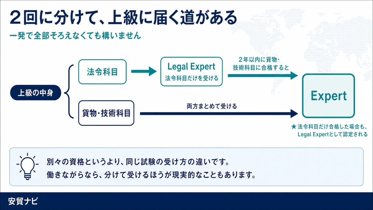 2回に分けて、上級に届く道がある